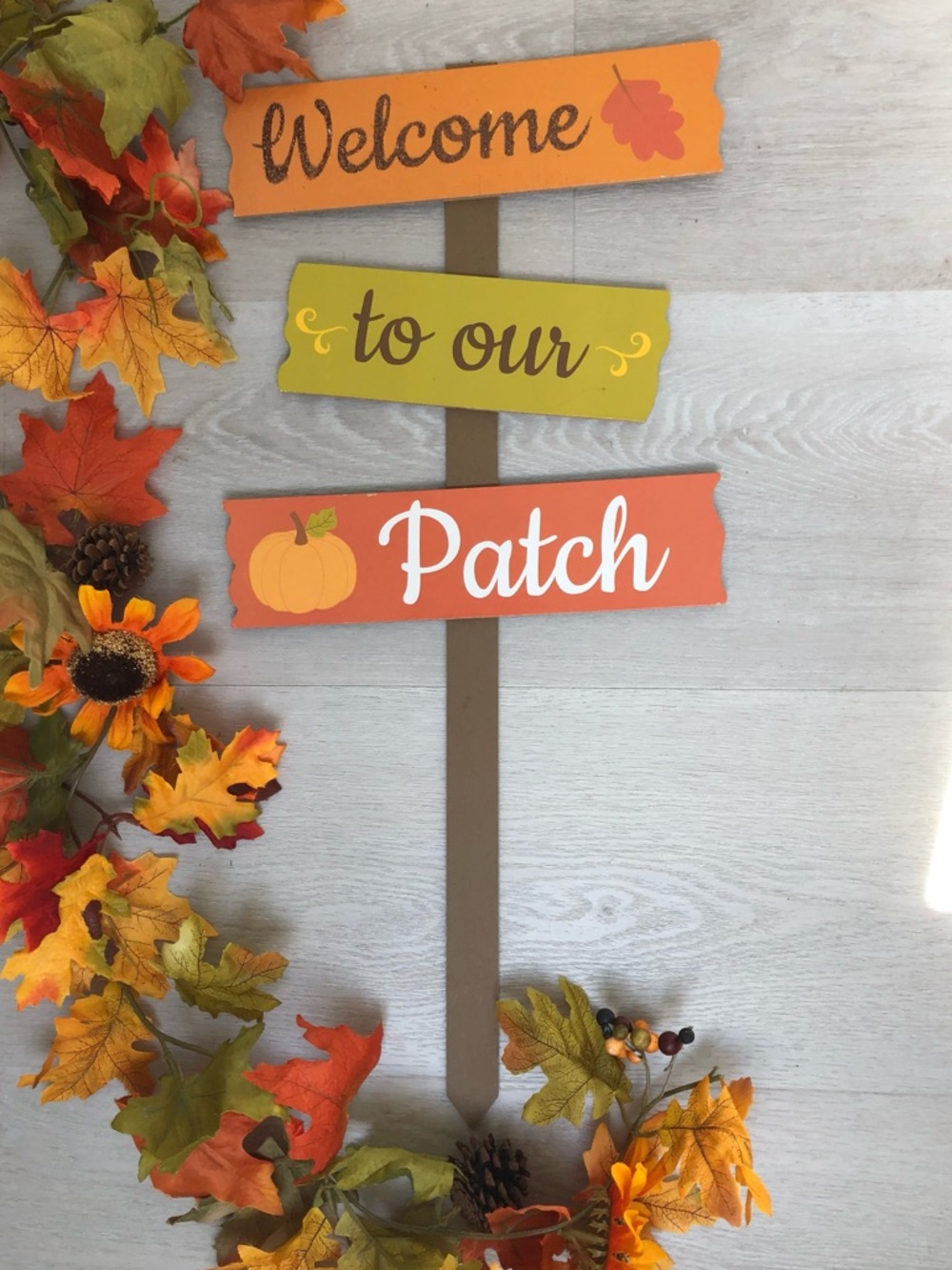 🎃Fall Welcome To Our Patch Pumpkin Yard Decor Sign Stake